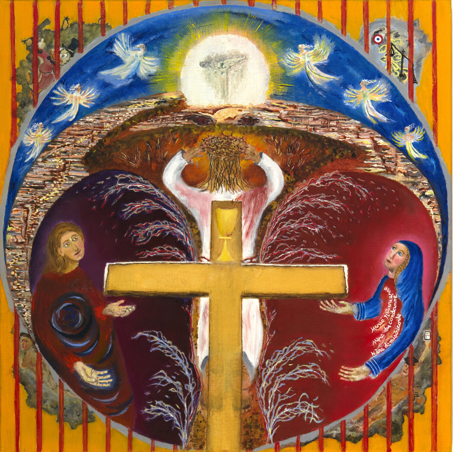 Neuvième station : Jésus tombe pour la troisième fois Gérard Thoris Original painting for sale