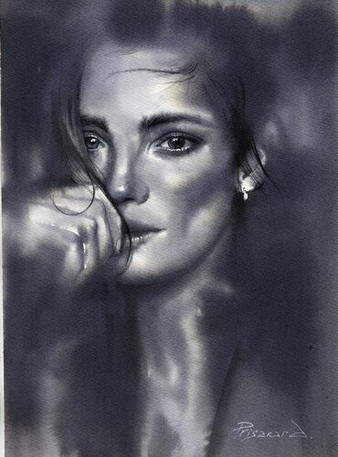 Watercolor portrait. by Alla Prisacar, Painting for Sale on Select