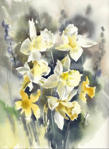 The freshness of spring. Watercolor flowers. by Alla Prisacar, Painting for Sale on Select