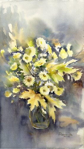 Autumn Nocturne by Alla Prisacar, Painting for Sale on Select