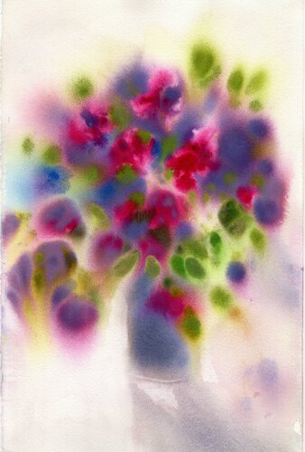 Shining bouquet by Alla Prisacar, Painting for Sale on Select