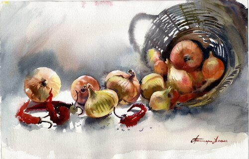 Expressive Flavors. Watercolor still life by Alla Prisacar, Painting for Sale on Select