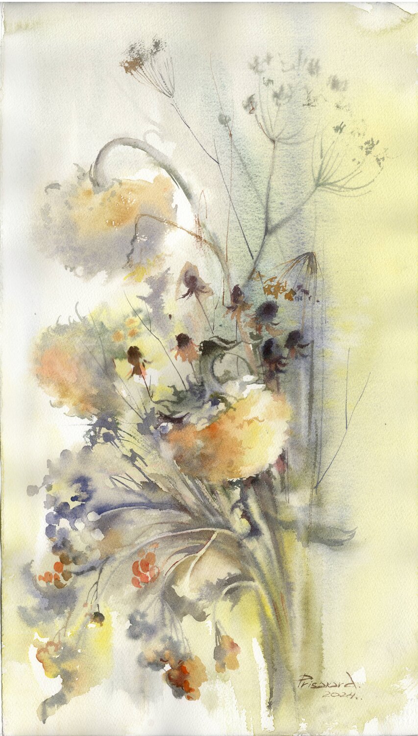 Autumn Sonata. Watercolor. Alla Prisacar Original painting for sale