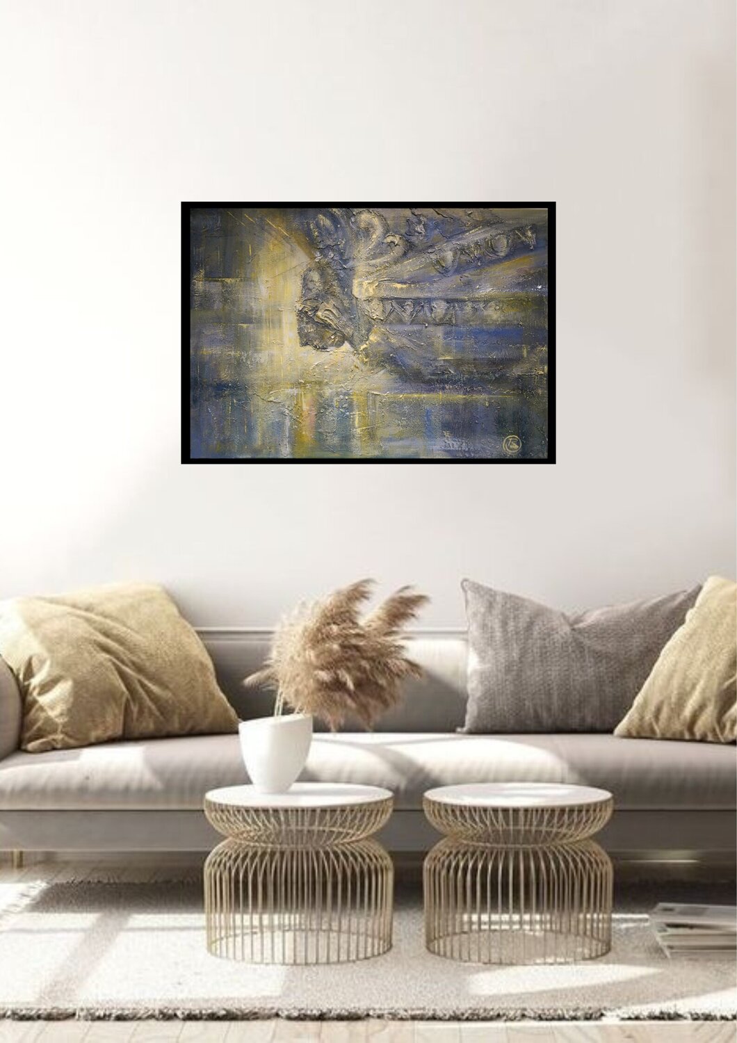 The lion. Acrylic abstract painting. Alla Prisacar Original painting for sale