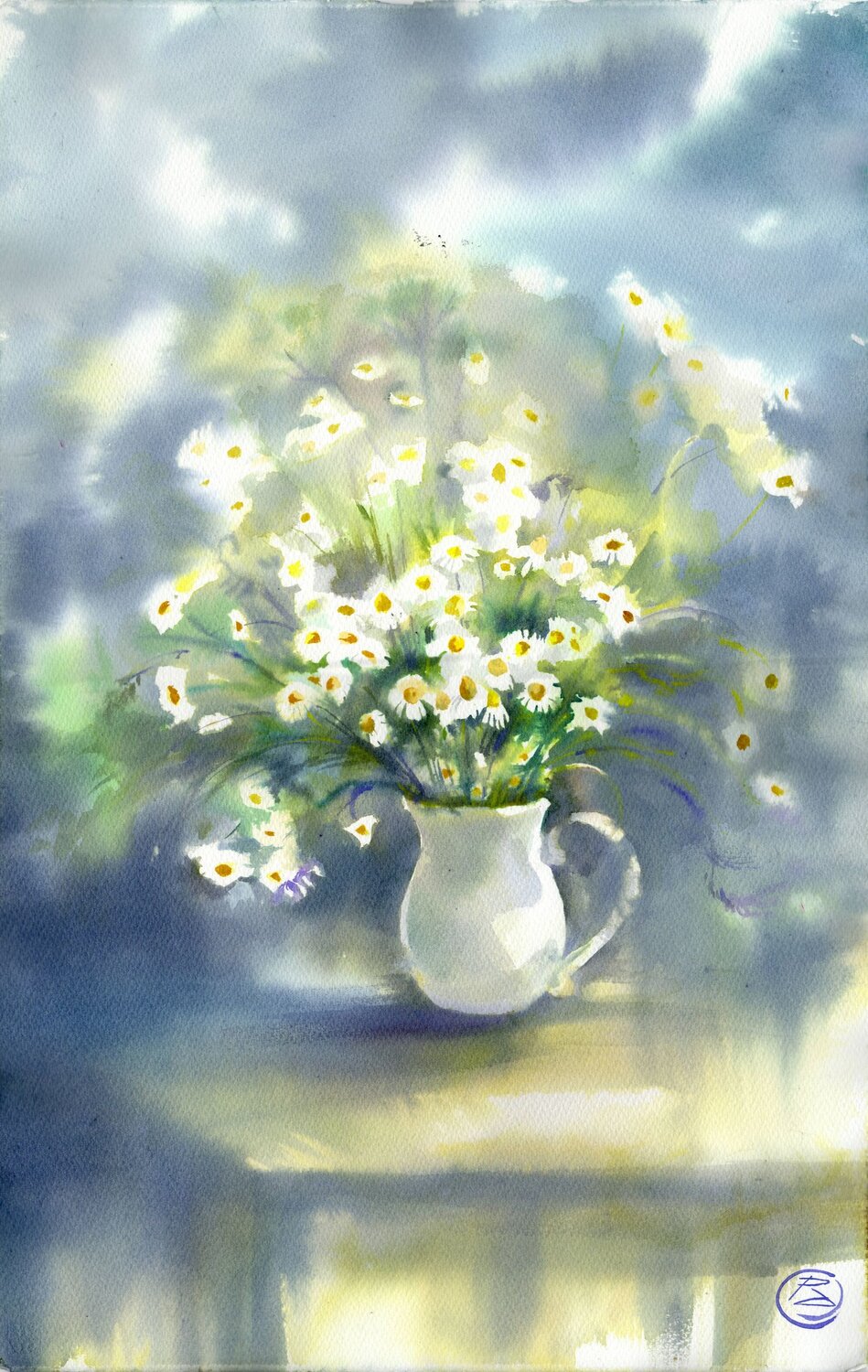 Eternal summer of life. Watercolor painting. Alla Prisacar Original painting for sale