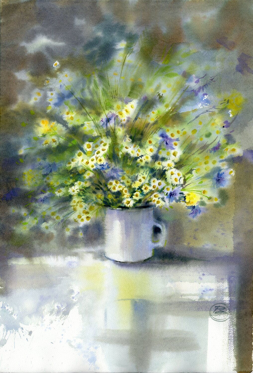 Moments of summer days.  Watercolor painting. Alla Prisacar Original painting for sale