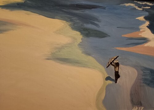 Sola sulla spiaggia by BERNARDO BANDINELLI, Painting for Sale on Select