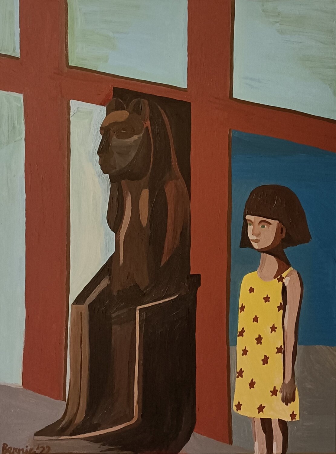 Al museo egizio BERNARDO BANDINELLI Original painting for sale