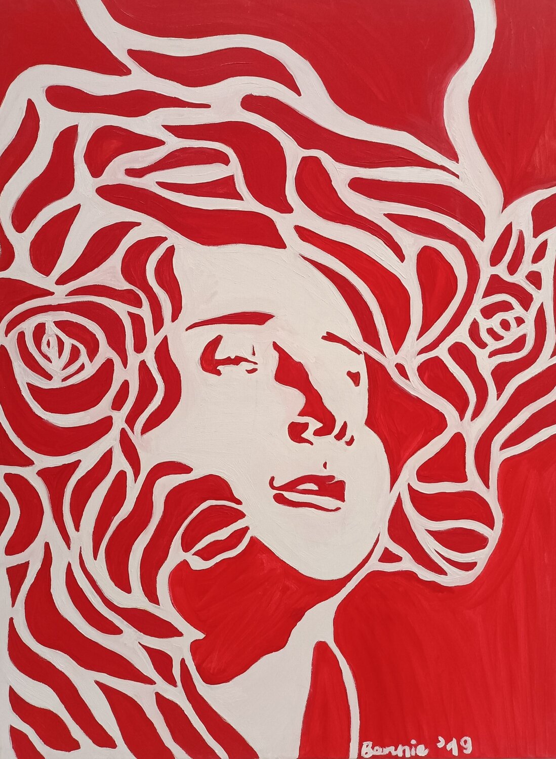 Bocca di rosa BERNARDO BANDINELLI Original painting for sale