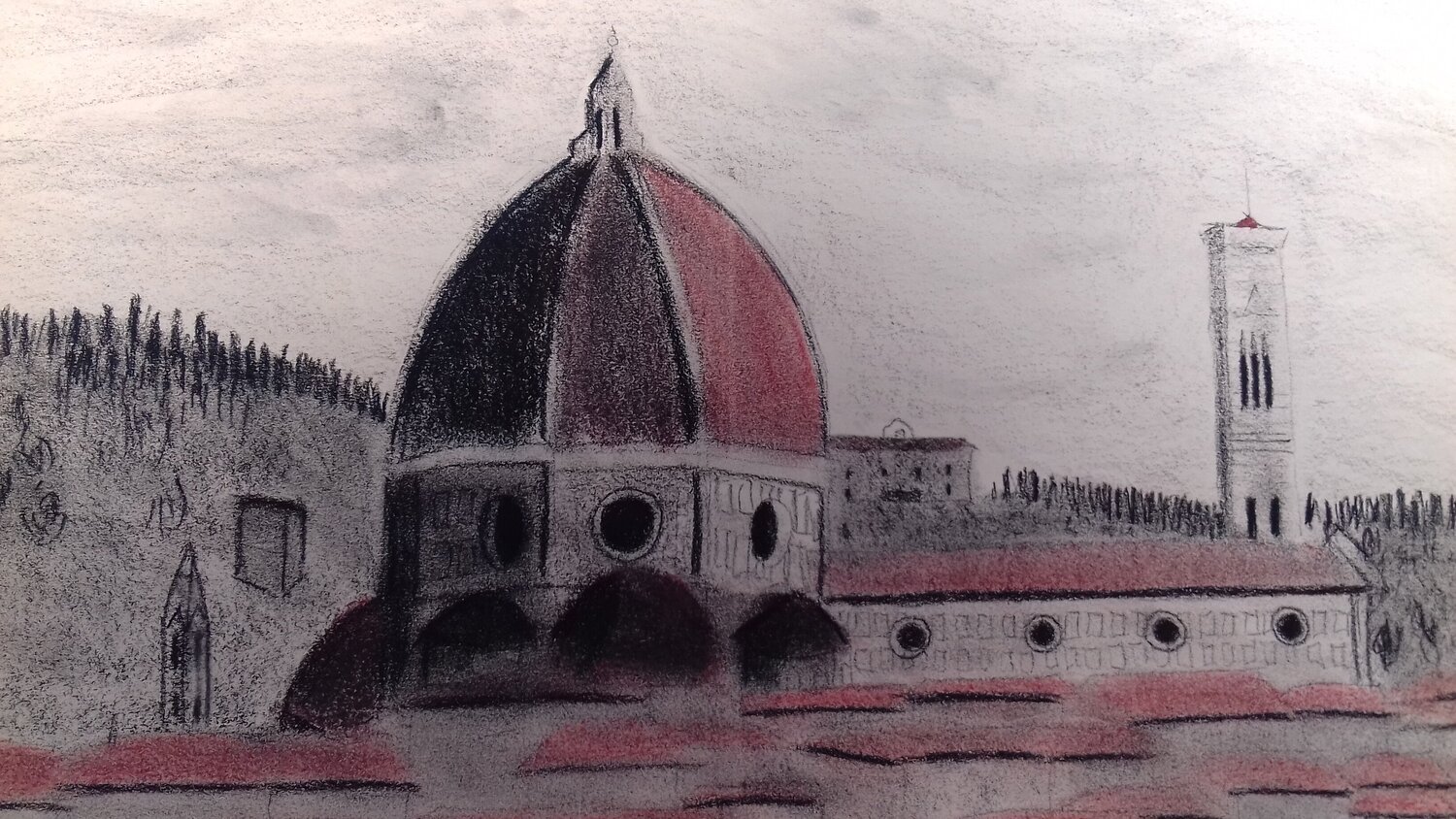 Panorama da via Trento a Firenze BERNARDO BANDINELLI Drawing for sale