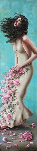 La via delle rose by Emanuela De Petrillo, Painting for Sale on Select