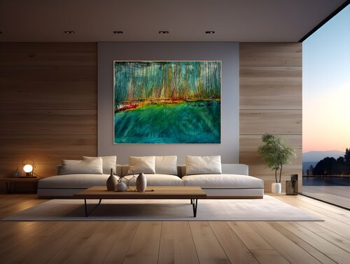 "The Storm Within Held by The Still Waters Below" by Sonia J., Painting for Sale on Select