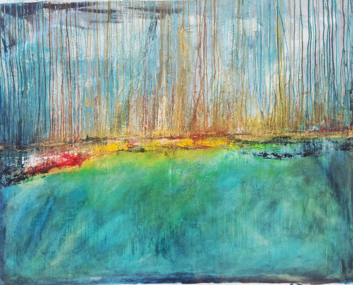 "The Storm Within Held by The Still Waters Below" Sonia J. Original painting for sale