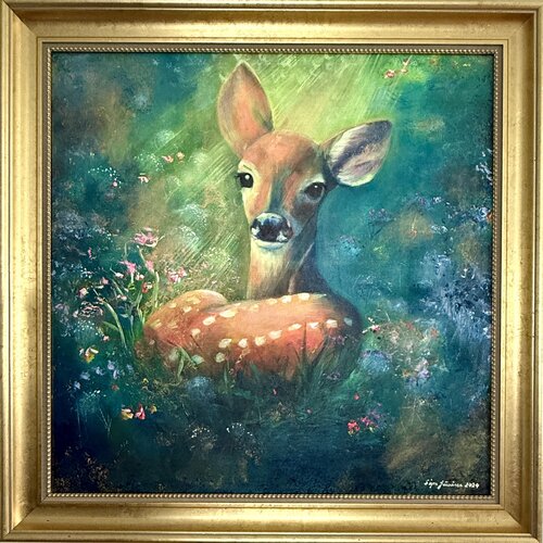 Golden nest in the sun’s embrace by Sirpa Järvinen, Painting for Sale on Select