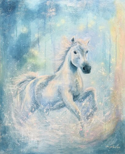 Dance with the fireflies by Sirpa Järvinen, Painting for Sale on Select