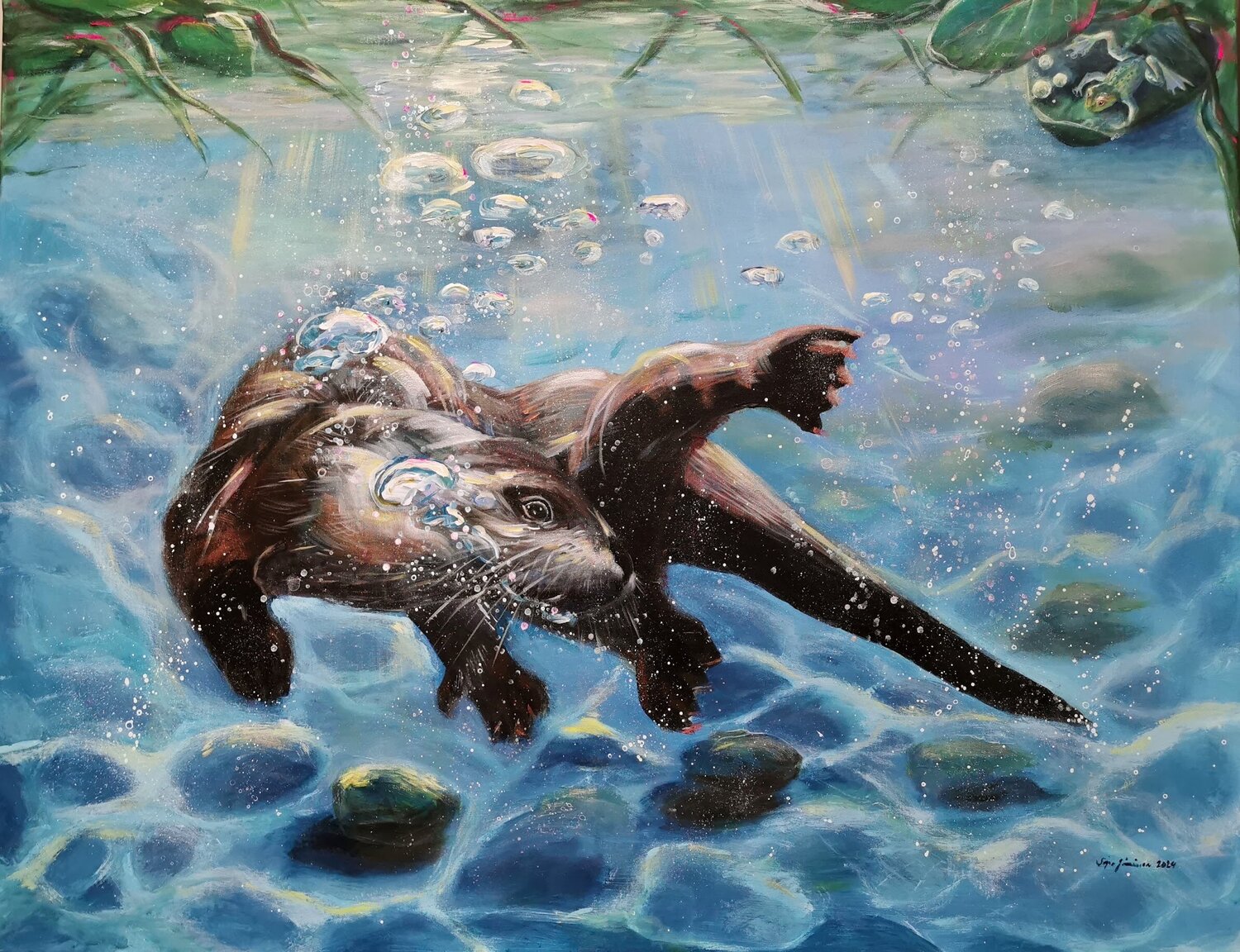 Swimmers Sirpa Järvinen Original painting for sale