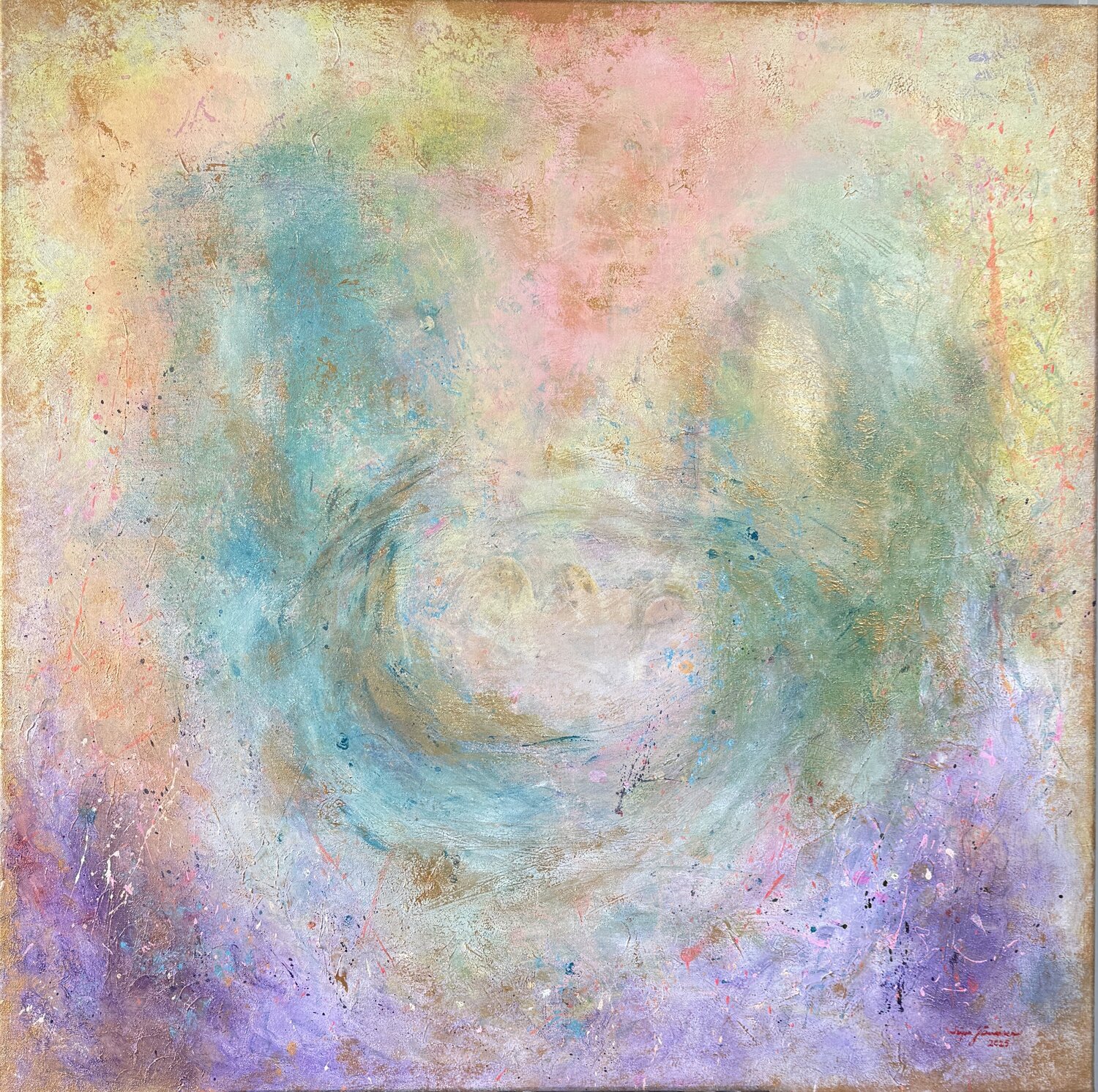 The golden cradle of my dreams Sirpa Järvinen Original painting for sale