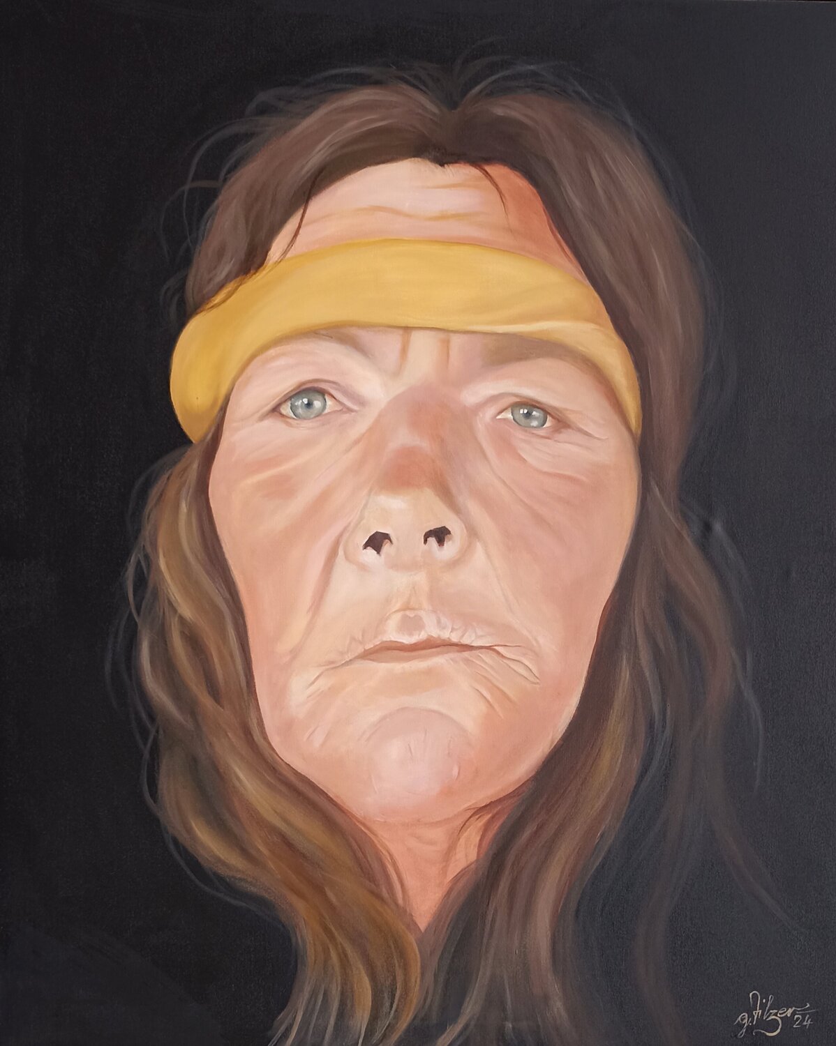 In bester Gesellschaft - Portraits vom Leben am Rande: Frau M. Georg Tilzer Original painting for sale