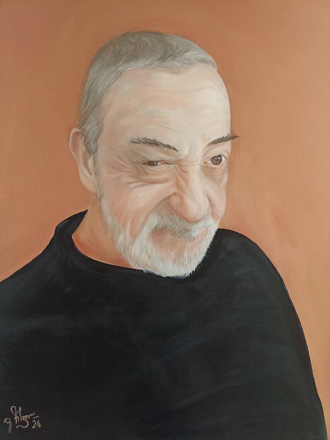 Portrait Herr St. Georg Tilzer Original painting for sale