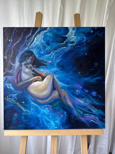 She, Who Floats With the Stars by Stephanie Künzli Ycaza, Painting for Sale on Select