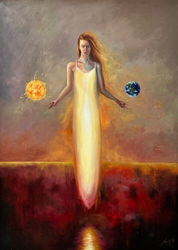Balance Between Worlds by Stephanie Künzli Ycaza, Painting for Sale on Select