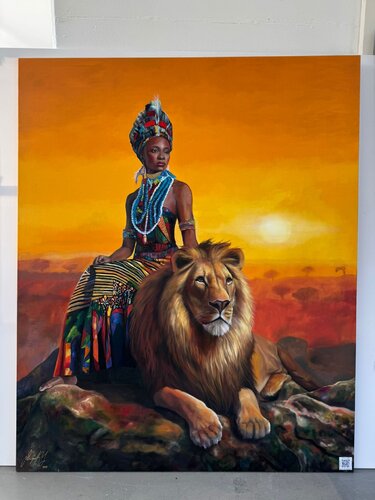 Queen Nandi - The Lioness of Zulu by Stephanie Künzli Ycaza, Painting for Sale on Select