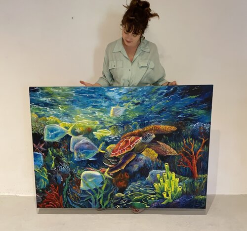 Eternal Currents — A Journey Beneath the Waves by Stephanie Künzli Ycaza, Painting for Sale on Select