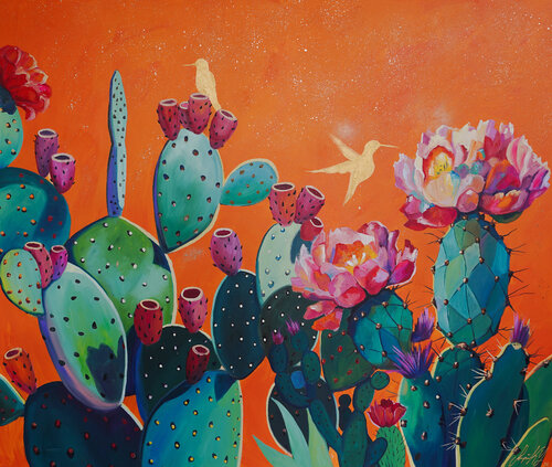 Wild Bloom in the Desert by Stephanie Künzli Ycaza, Painting for Sale on Select