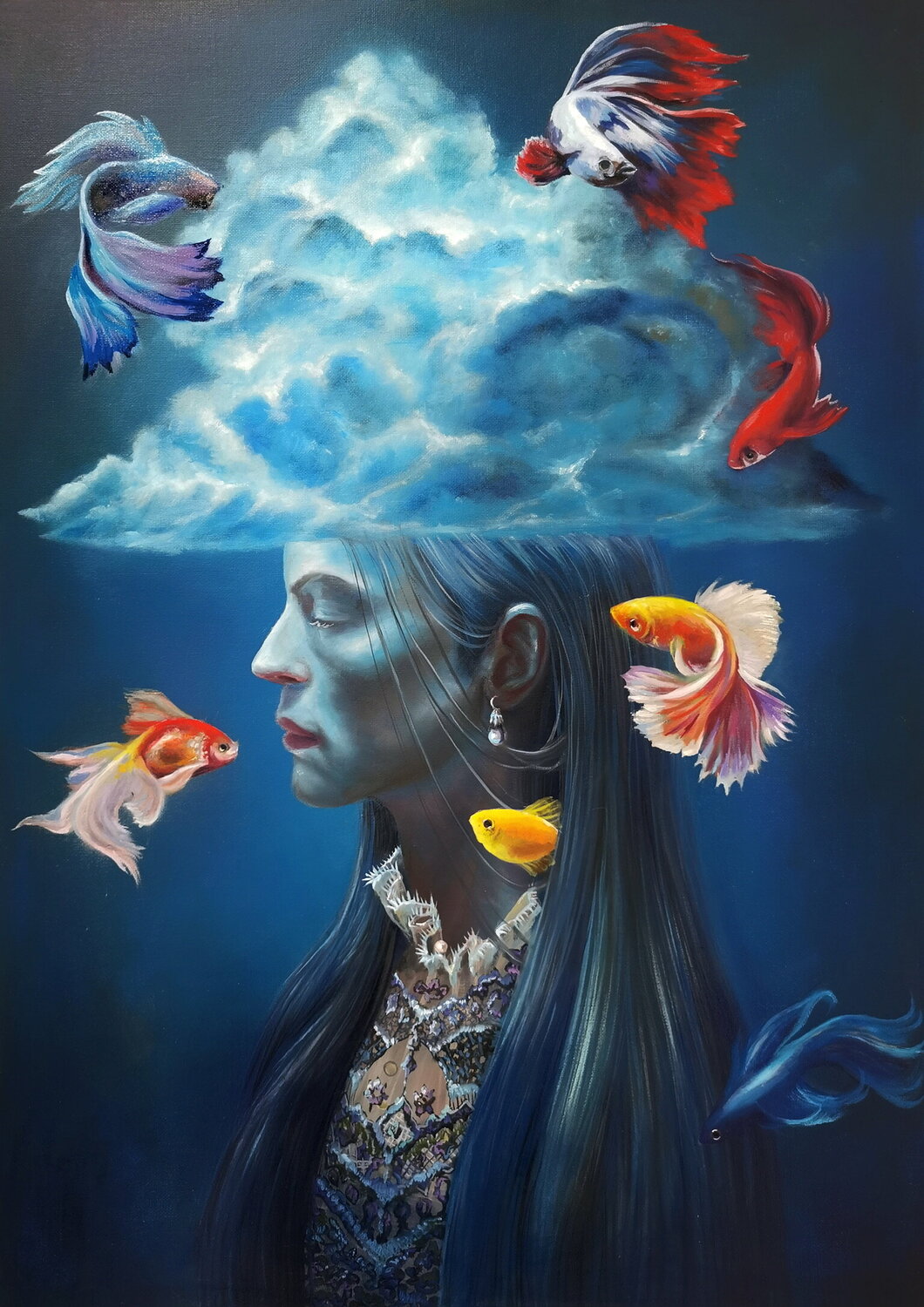 The Weight of Thought Stephanie Künzli Ycaza Original painting for sale