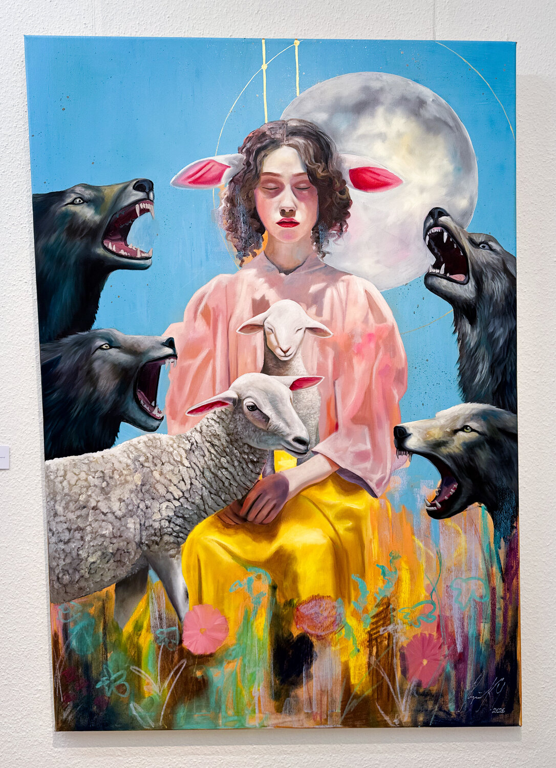 Between Moonlight and Wolves Stephanie Künzli Ycaza Original painting for sale