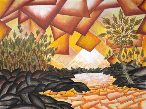 Heart of Lapland - Midnight sun by Charlotte Eder, Painting for Sale on Select