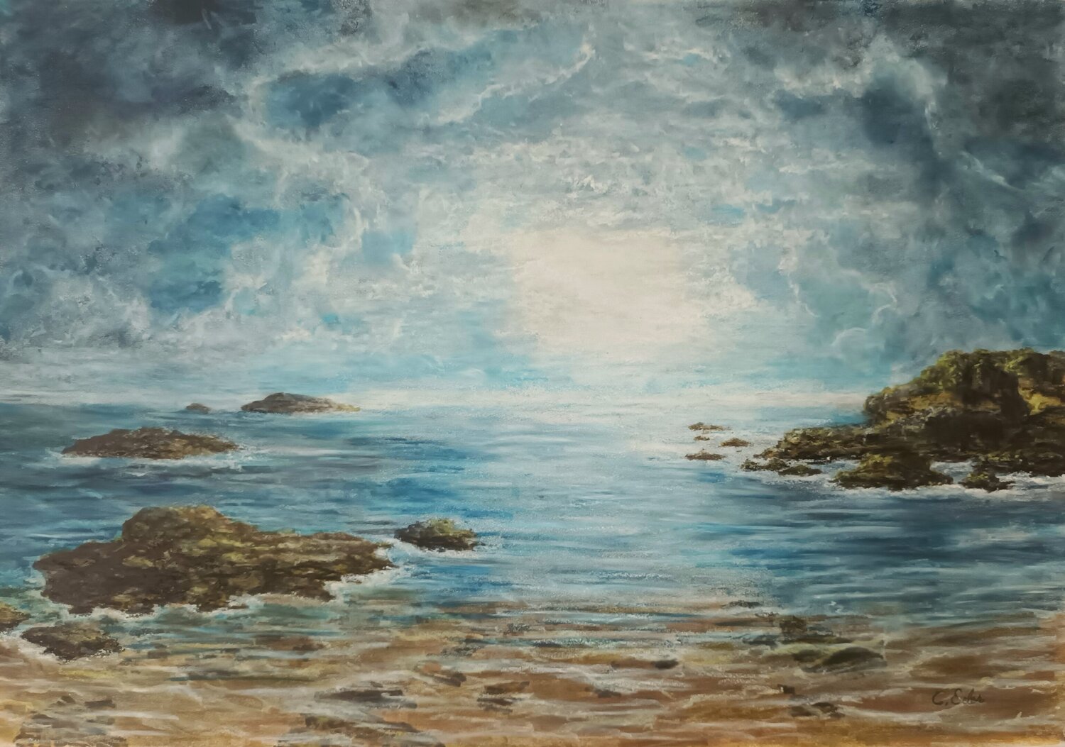 Blue Sea Charlotte Eder Original painting for sale