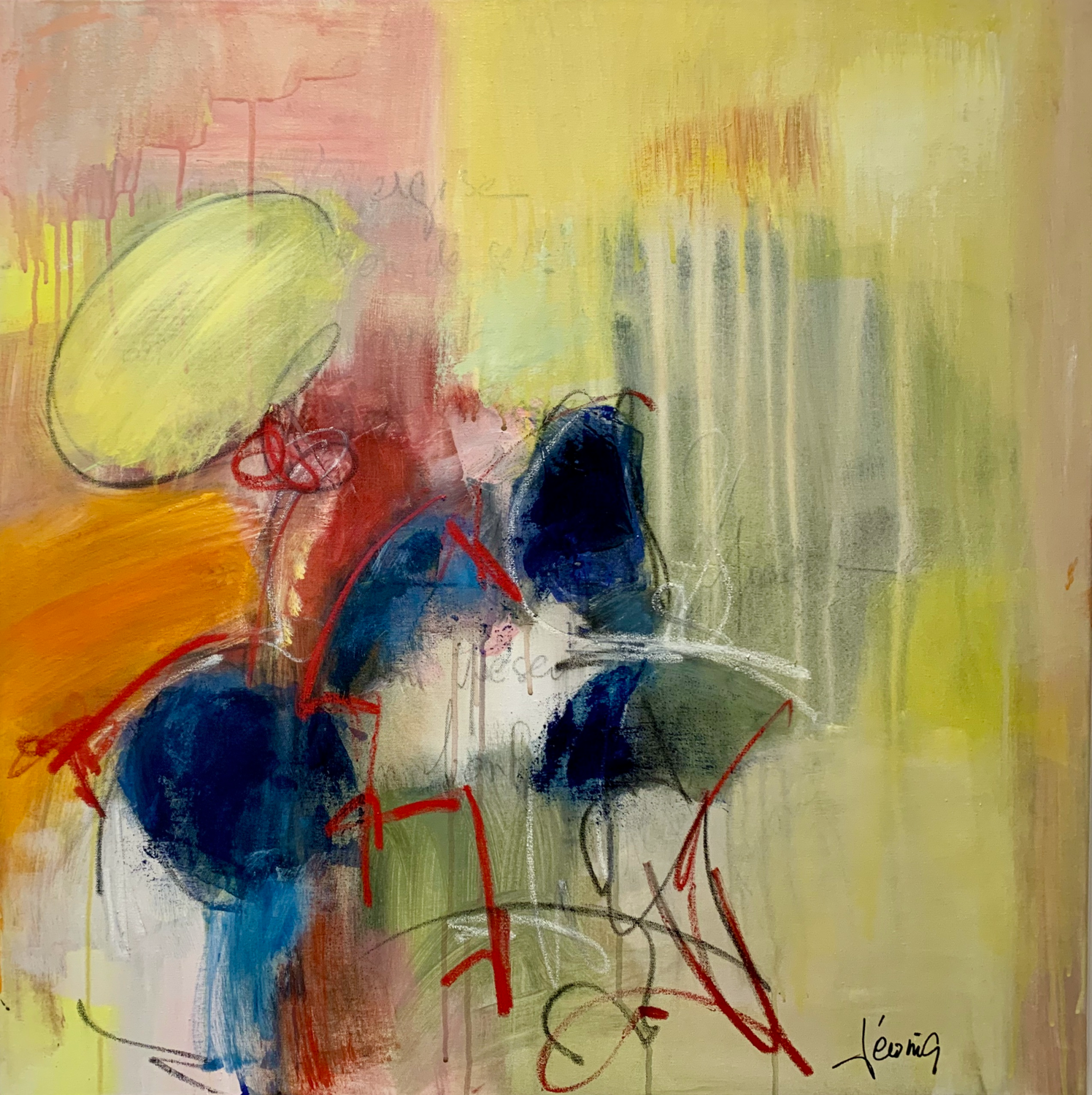 Je suis l'instant présent Véronique Besançon Original painting for sale