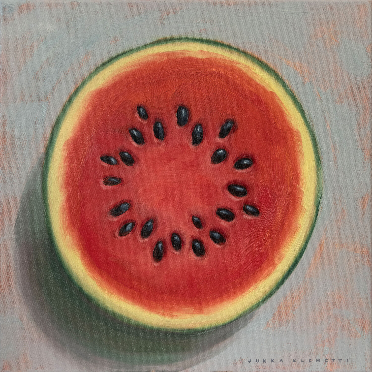 A Red Bull´ s Eye Jukka Klemetti Original painting for sale