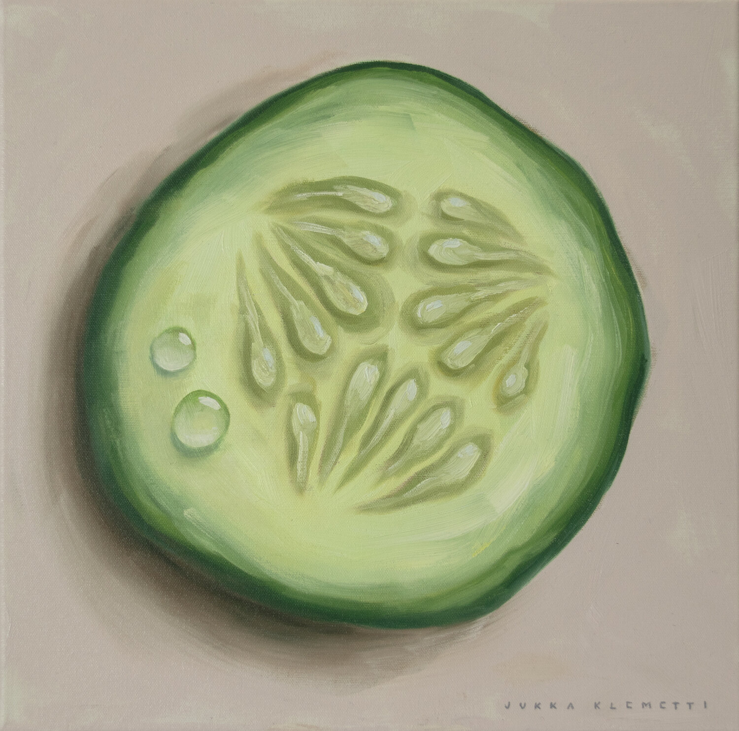A Core of a Cucumber Jukka Klemetti Original painting for sale