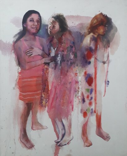 Les trois jeunes amies by denis orhant, Painting for Sale on Select