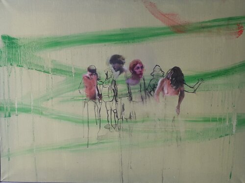 Figures dans le paysage by denis orhant, Painting for Sale on Select