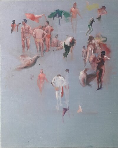 PEUPLEMENT Gris bleuté by denis orhant, Painting for Sale on Select