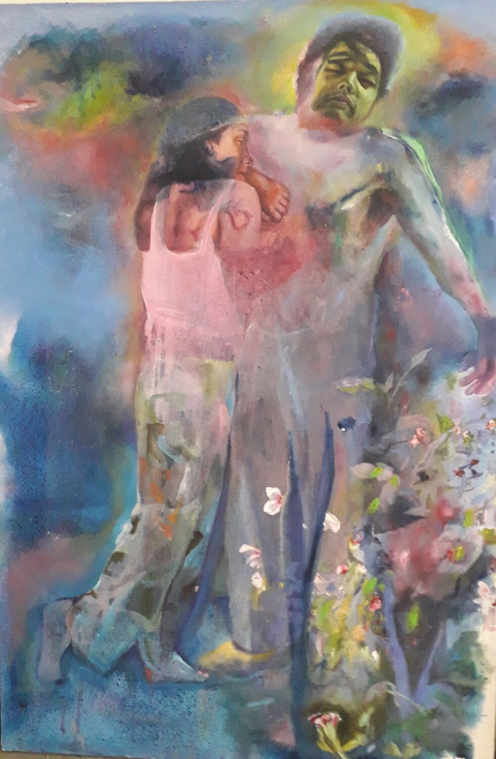 LES AMANTS denis orhant Original painting for sale