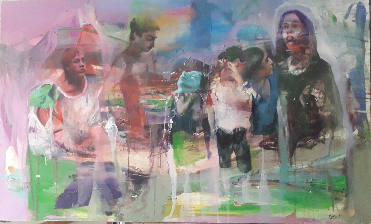 LA REUNION denis orhant Original painting for sale