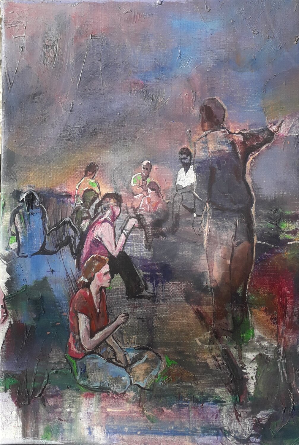 Pause au crépuscule denis orhant Original painting for sale