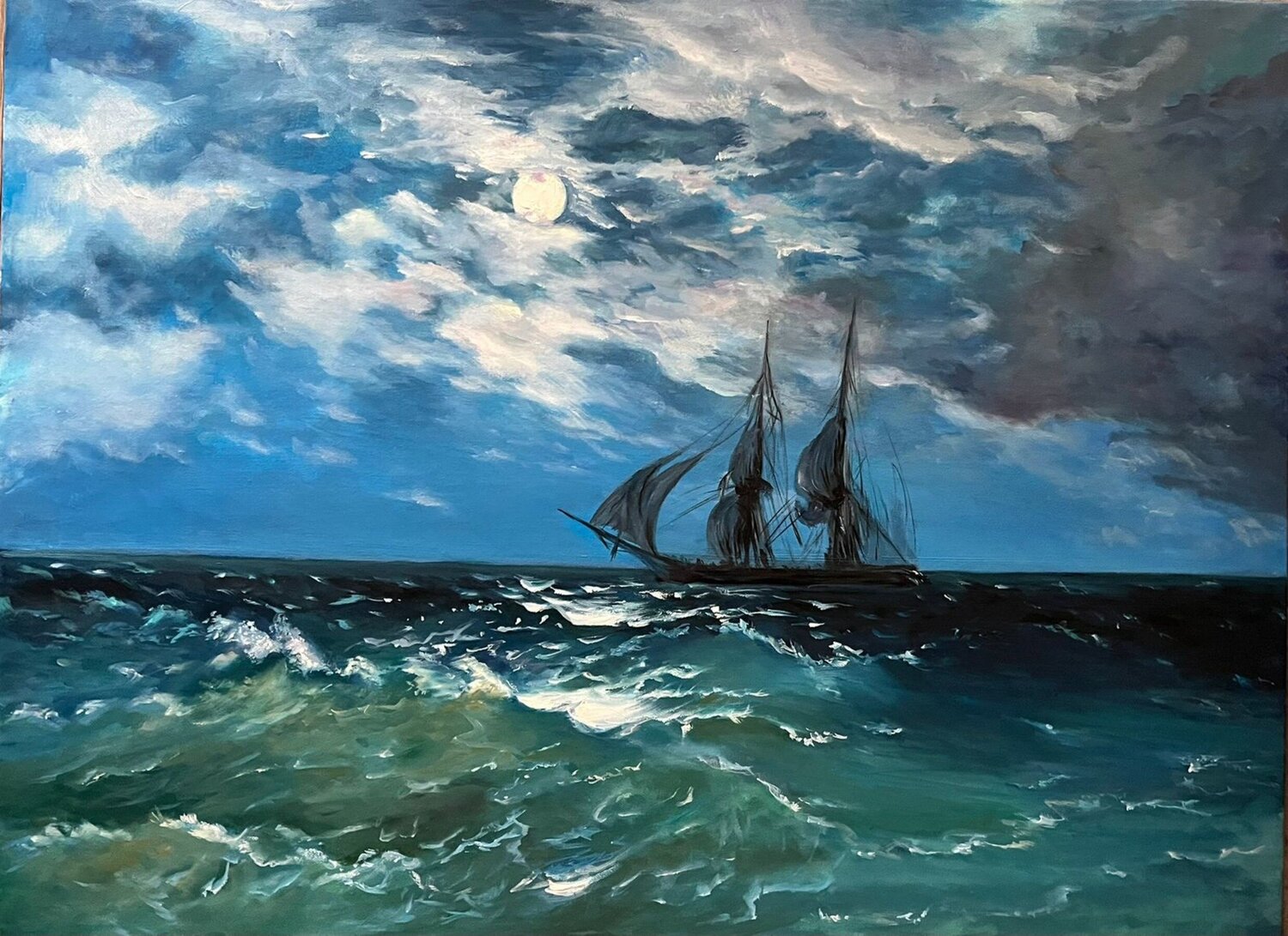 Moonlight Marina Gavrilova Original painting for sale