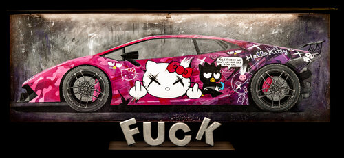 LAMBORGHINI - FUCK 🤩 by ARTEINDUSTRIALE, Painting for Sale on Select