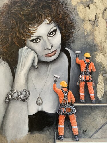MURALES - SOPHIA LOREN 💄 by ARTEINDUSTRIALE, Painting for Sale on Select