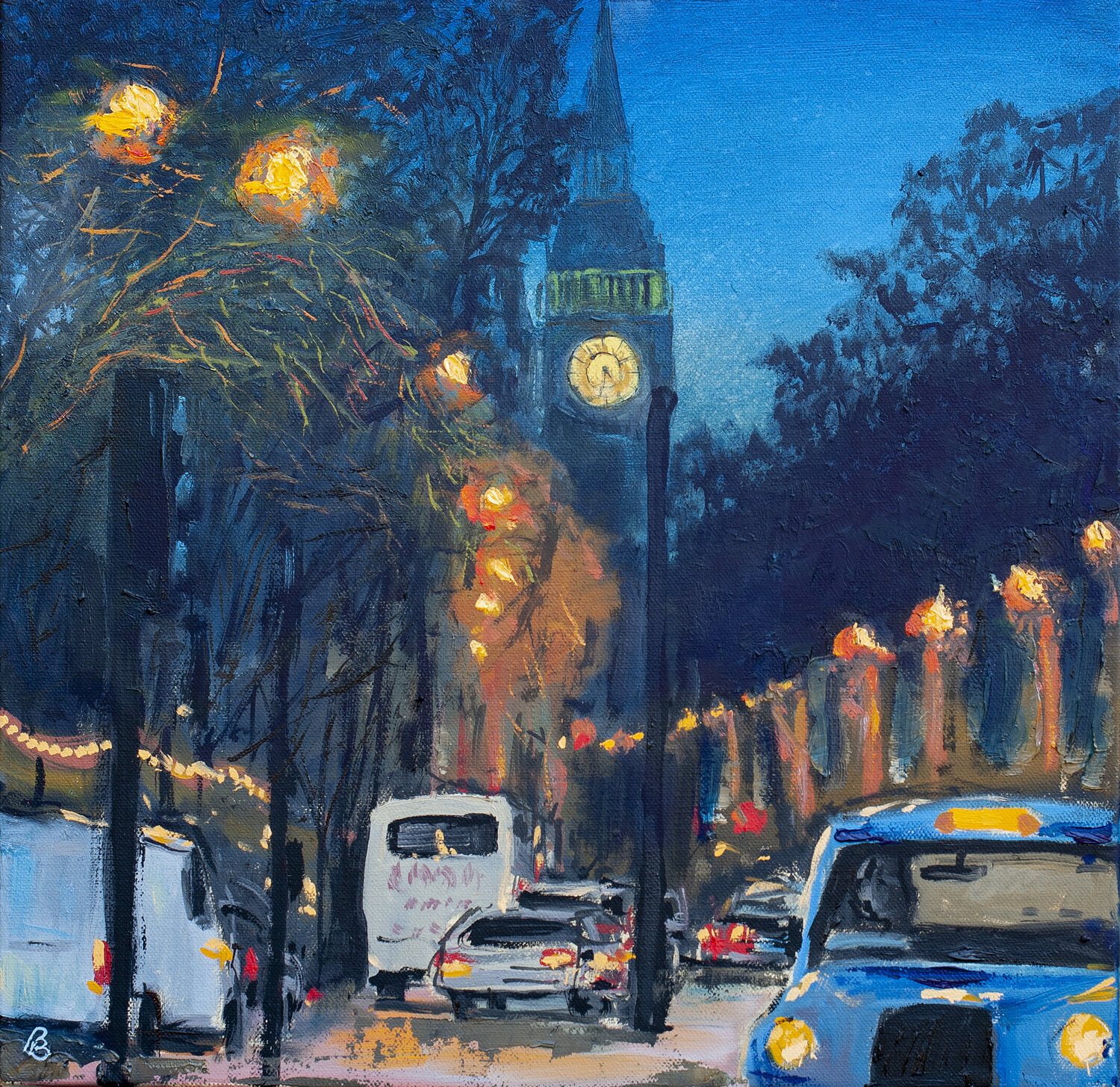 The evening in London Lies Ahead Peter Porteous-Butler Original painting for sale