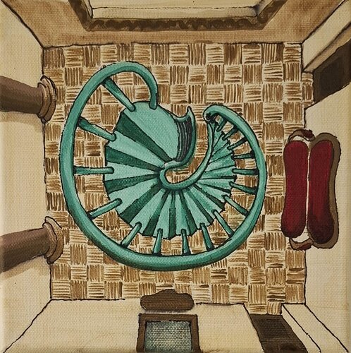 The Strange Stairs by Rim Elias, Painting for Sale on Select