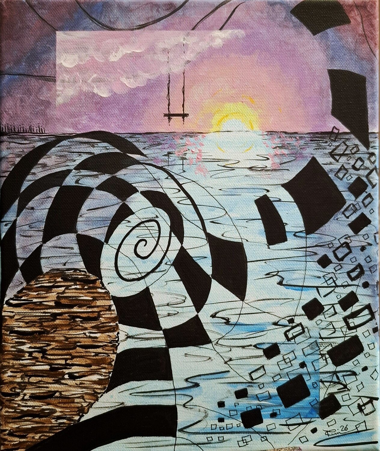 Thoughts by Sunset Rim Elias Original painting for sale
