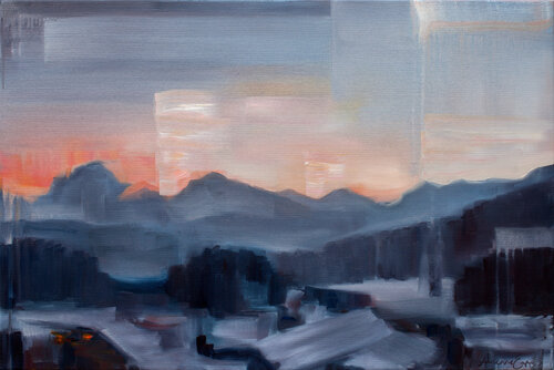 Sawmill at Sunset by Adrienne Egger, Painting for Sale on Select