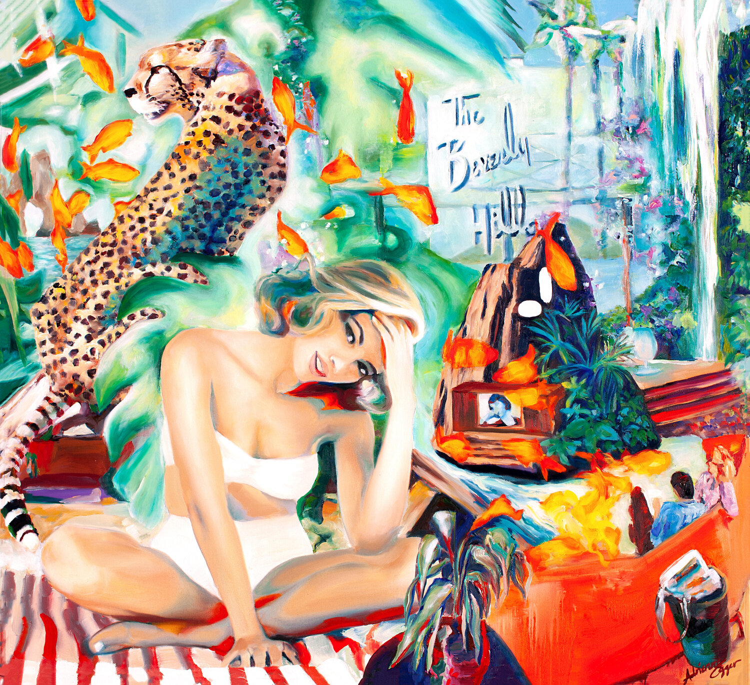 Bombshell Angel Buttercup Adrienne Egger Original painting for sale