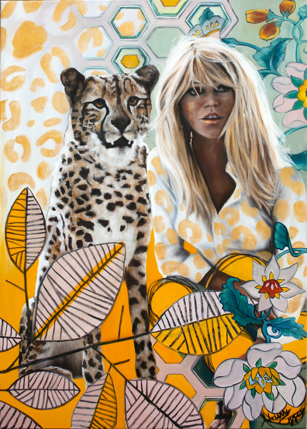 Jungle Cats Adrienne Egger Original painting for sale